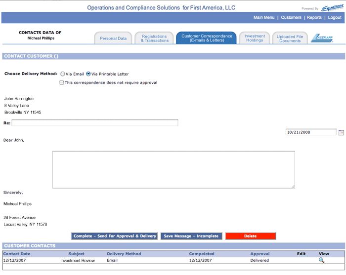 Equalizer FINRA Compliance Software